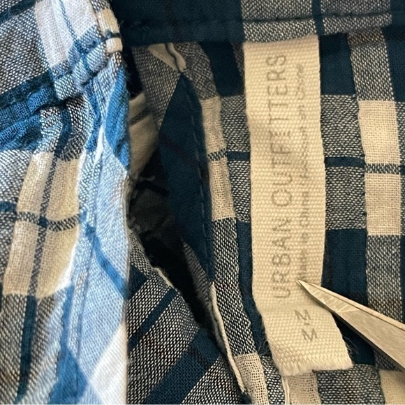 Urban Outfitters Jill Babydoll Mini Dress blue checked size medium fall EUC - Picture 12 of 16